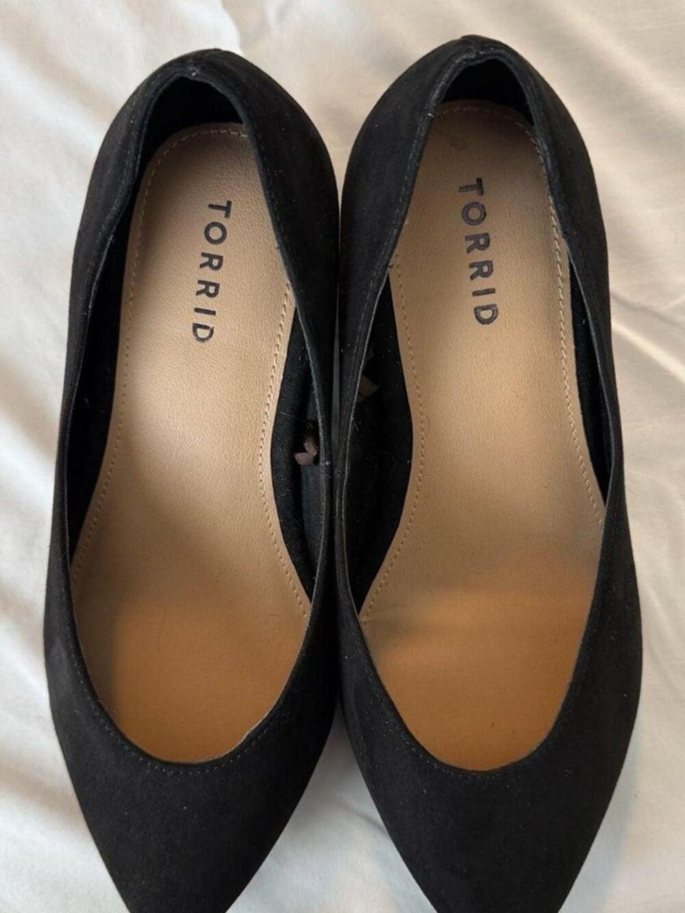 Torrid Black Faux Suede Block Heel Pumps Size 8.5 WW
